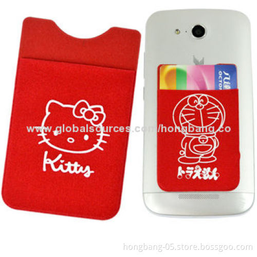 Sticky Mobile Phone Pockets, Easy to Remove, Customized Logos Available
